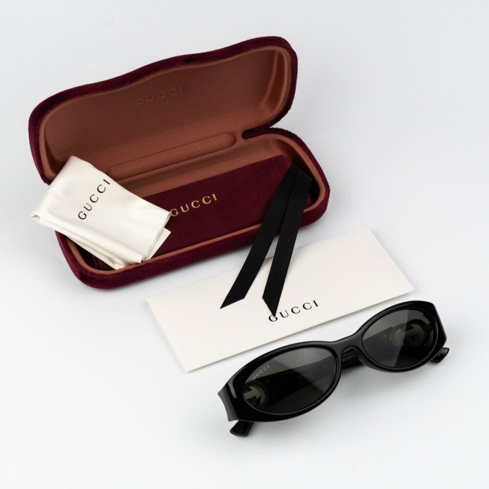Gucci Men Sunglasses Black Grey Oval GG1660S 001 BRAND NEW - Picture 9 of 13